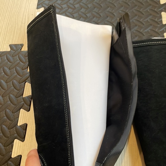 Loft | Black Talk Suede Wedge Heel Boots Size 6.5 - Picture 4 of 6